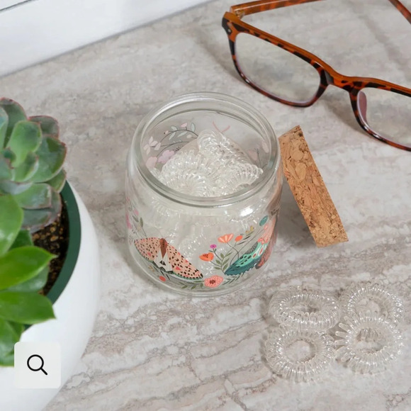 Floral moth decorative jar with spiral hair ties, Studio Oh!, gift, butterfly - Picture 3 of 8